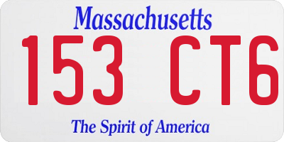 MA license plate 153CT6