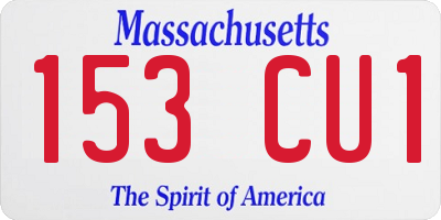 MA license plate 153CU1