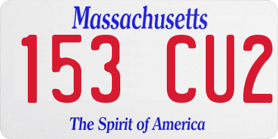 MA license plate 153CU2