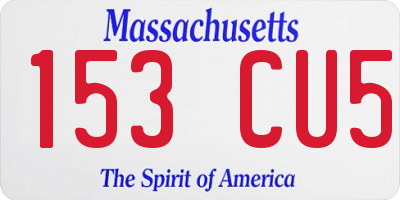 MA license plate 153CU5