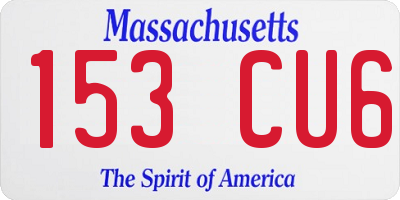 MA license plate 153CU6
