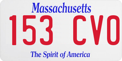 MA license plate 153CV0