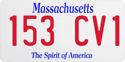 MA license plate 153CV1