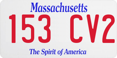 MA license plate 153CV2