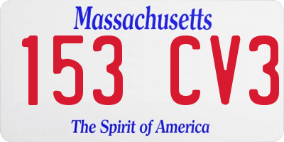 MA license plate 153CV3