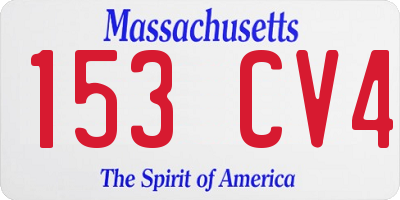 MA license plate 153CV4