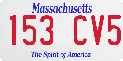 MA license plate 153CV5
