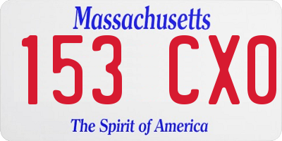 MA license plate 153CX0