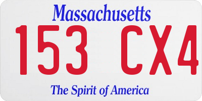 MA license plate 153CX4