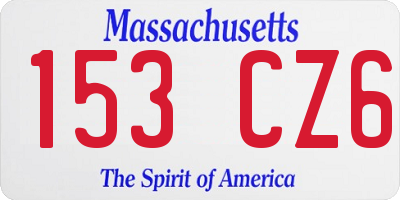 MA license plate 153CZ6