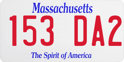 MA license plate 153DA2
