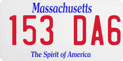 MA license plate 153DA6