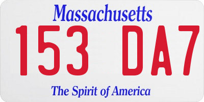 MA license plate 153DA7