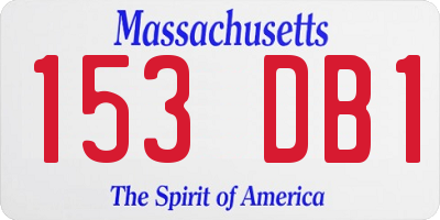 MA license plate 153DB1