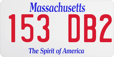 MA license plate 153DB2