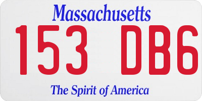 MA license plate 153DB6
