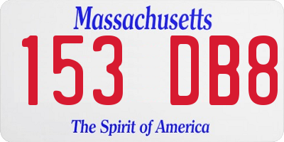MA license plate 153DB8