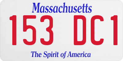 MA license plate 153DC1