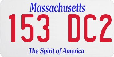 MA license plate 153DC2