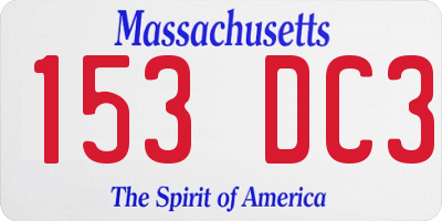 MA license plate 153DC3