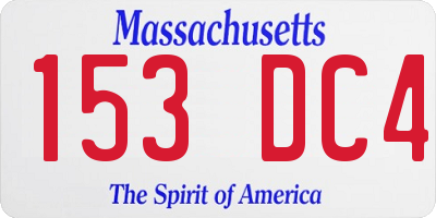 MA license plate 153DC4