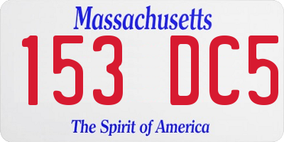 MA license plate 153DC5