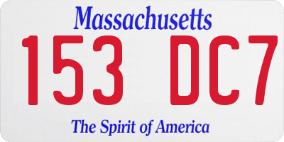 MA license plate 153DC7