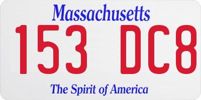 MA license plate 153DC8