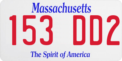 MA license plate 153DD2