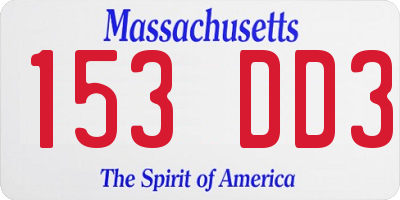 MA license plate 153DD3