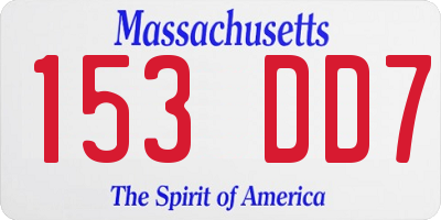 MA license plate 153DD7