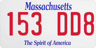 MA license plate 153DD8