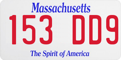 MA license plate 153DD9