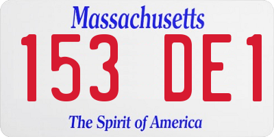 MA license plate 153DE1