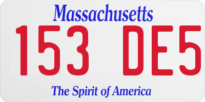 MA license plate 153DE5