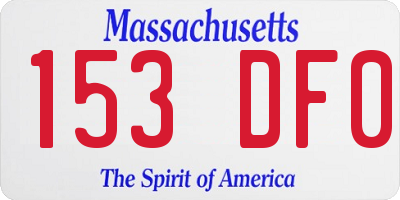 MA license plate 153DF0