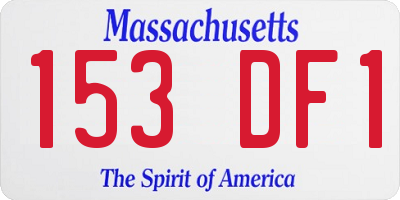MA license plate 153DF1