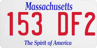MA license plate 153DF2
