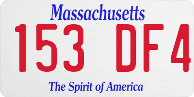 MA license plate 153DF4