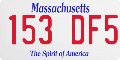 MA license plate 153DF5