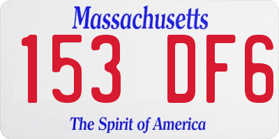 MA license plate 153DF6