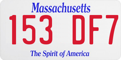 MA license plate 153DF7