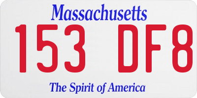 MA license plate 153DF8