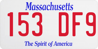 MA license plate 153DF9