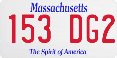 MA license plate 153DG2