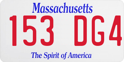 MA license plate 153DG4