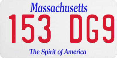 MA license plate 153DG9