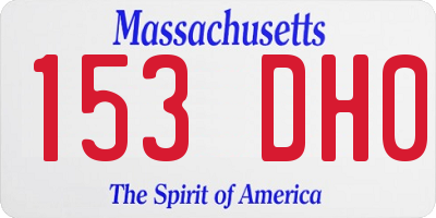 MA license plate 153DH0
