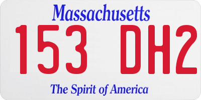MA license plate 153DH2