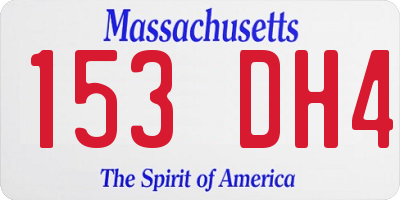 MA license plate 153DH4